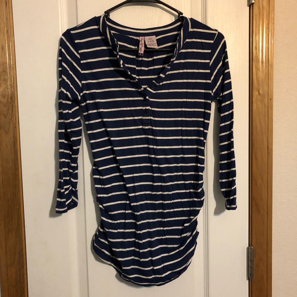 Navy blue striped blouse